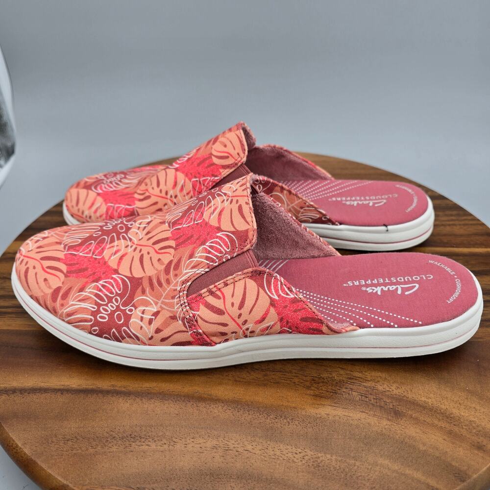 Clarks Cloudsteppers Women's Coral Pink Slide Mule - Picture 3 of 9